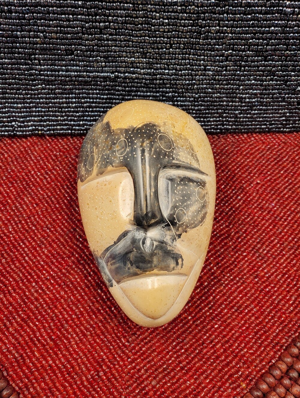 African soapstone face sculpture, handcrafted in Kenya (C26)